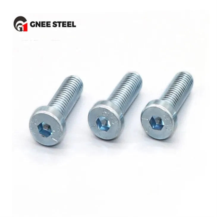 پیچ و مهره شش گوشه گالوانیزه آبی سفید DIN7984